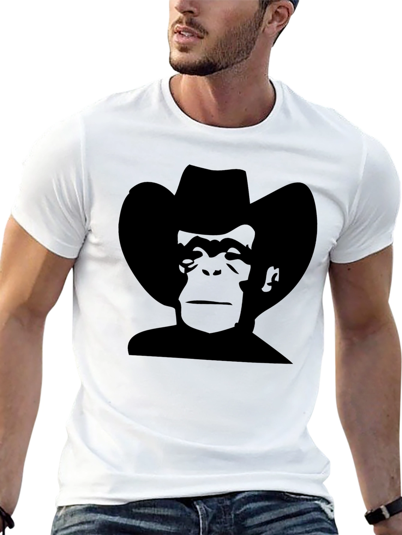 Cowboy Monkey Black T-Shirt