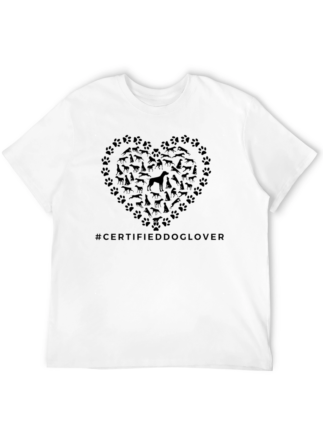 Certified Dog Lover Graphic Tee - Black