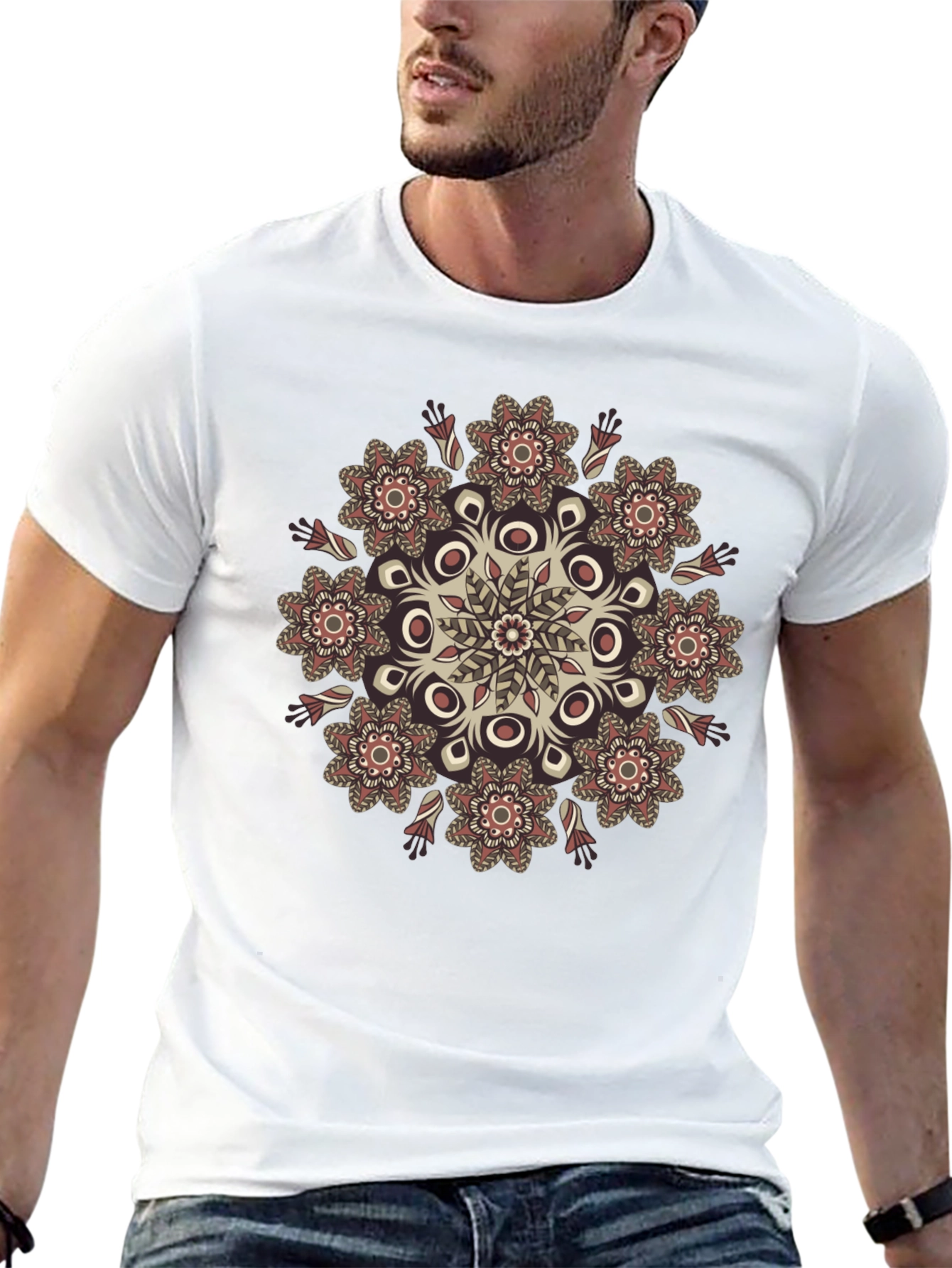 Boho Mandala Graphic Black T-Shirt