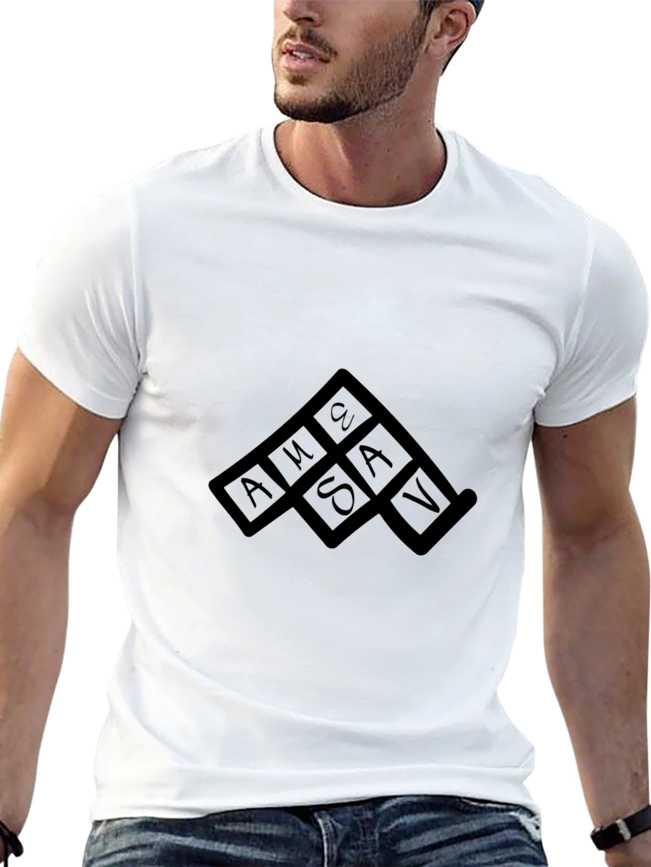 Mystery Square Graphic Black T-Shirt