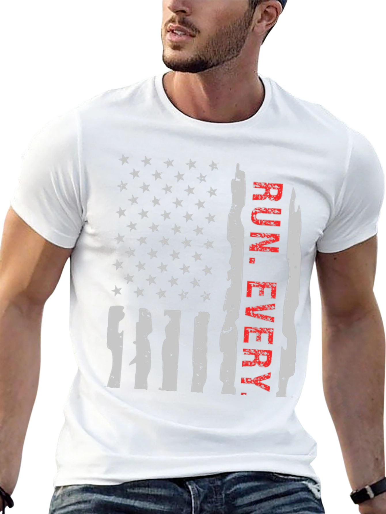 Run Every Day Flag Graphic Tee