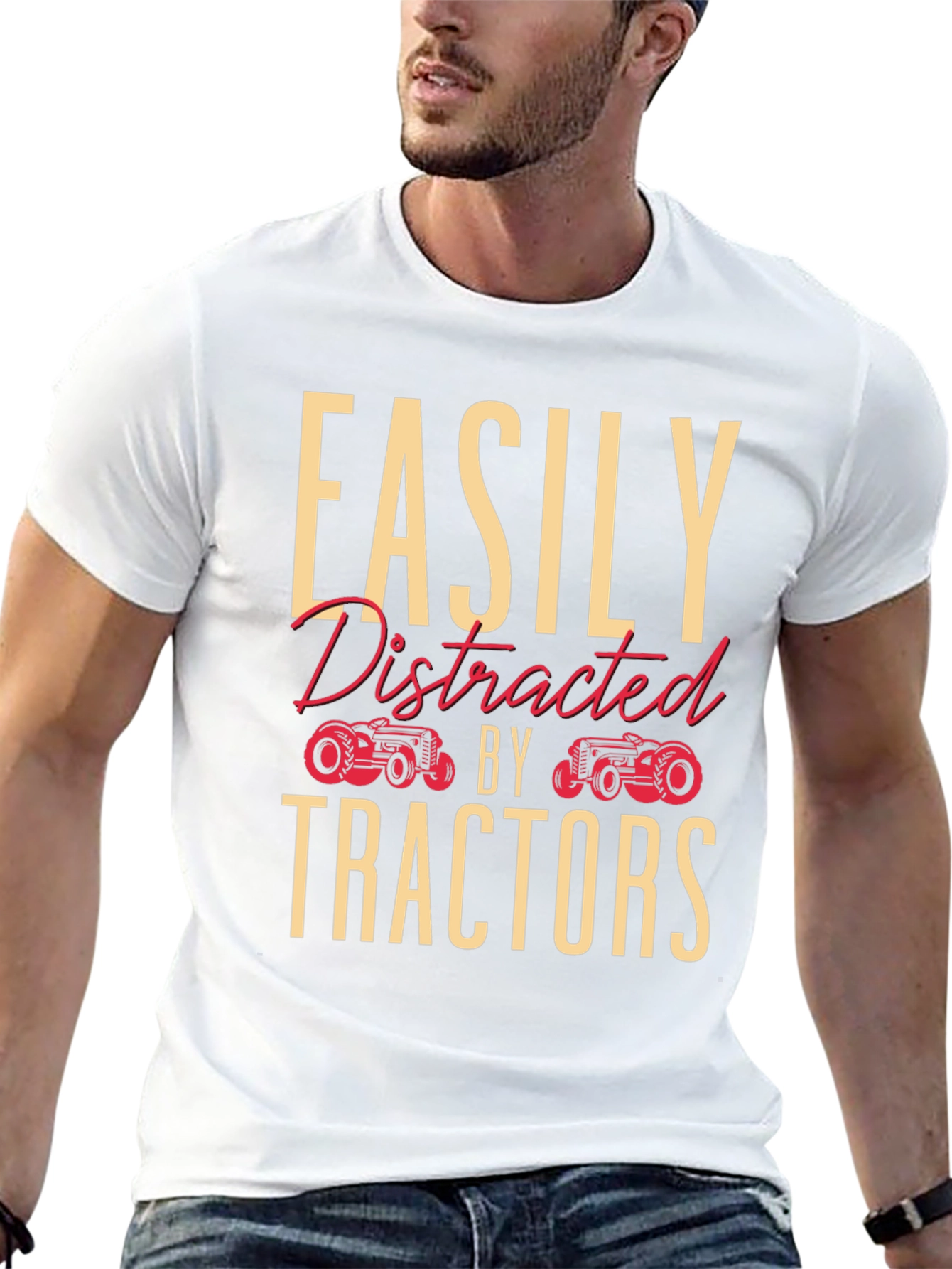 Easily Distracted By Tractors Graphic Tee