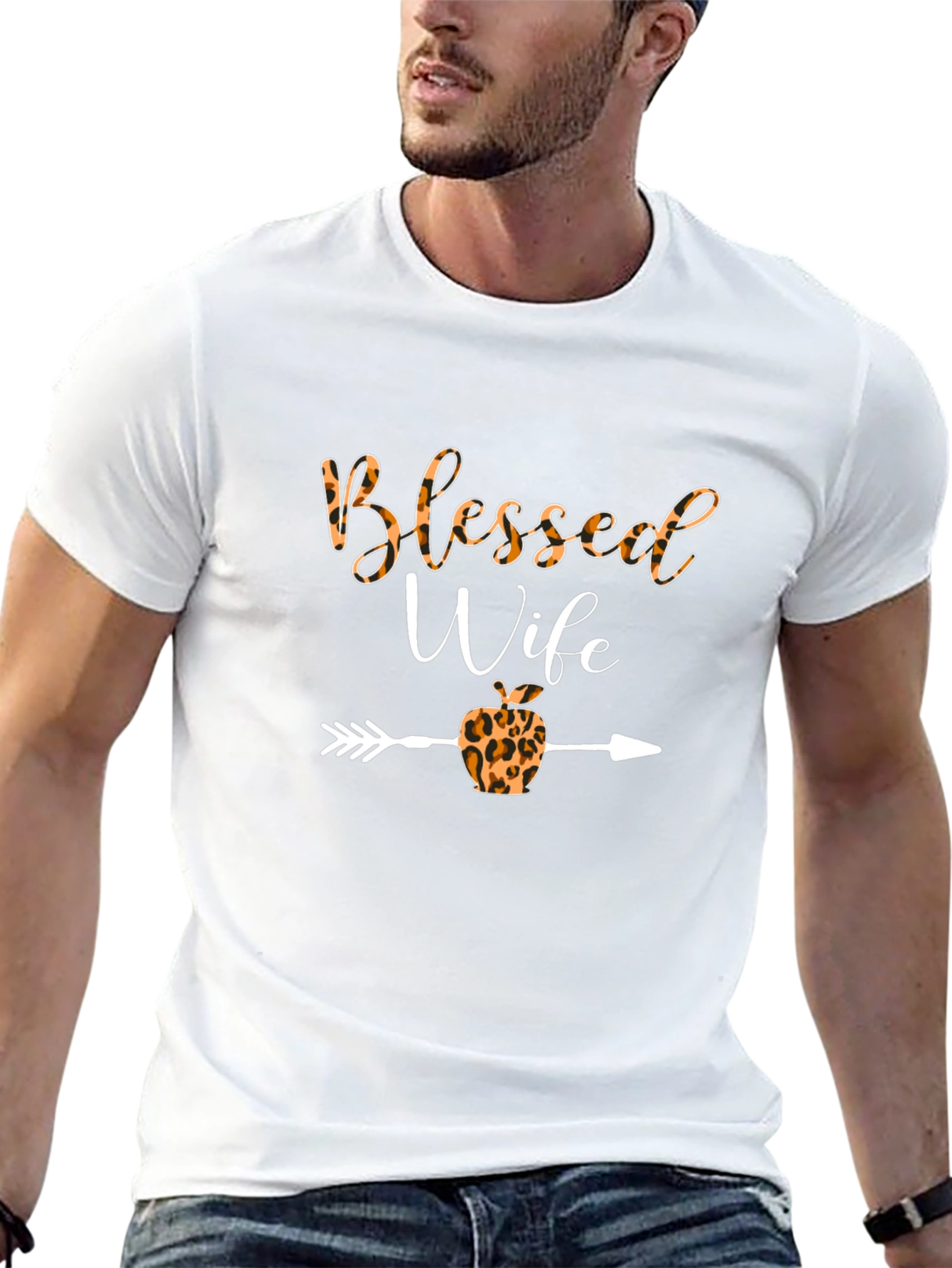 Blessed Wife Graphic Tee - Leopard Print