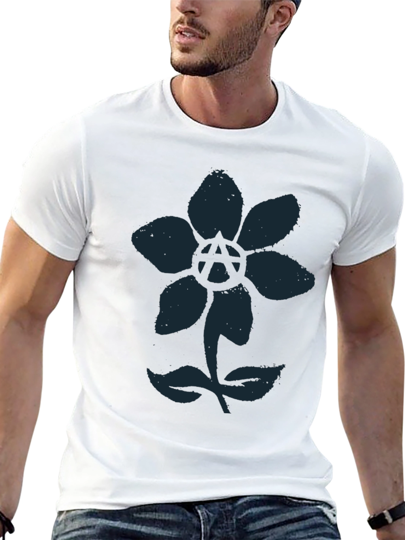 Anarchy Flower Graphic Tee - Cool Design!