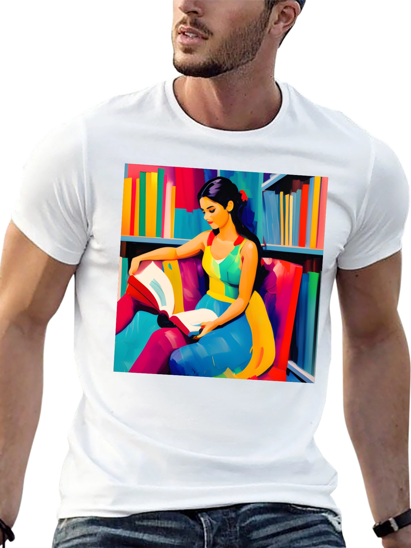 Colorful Reader Graphic T-Shirt