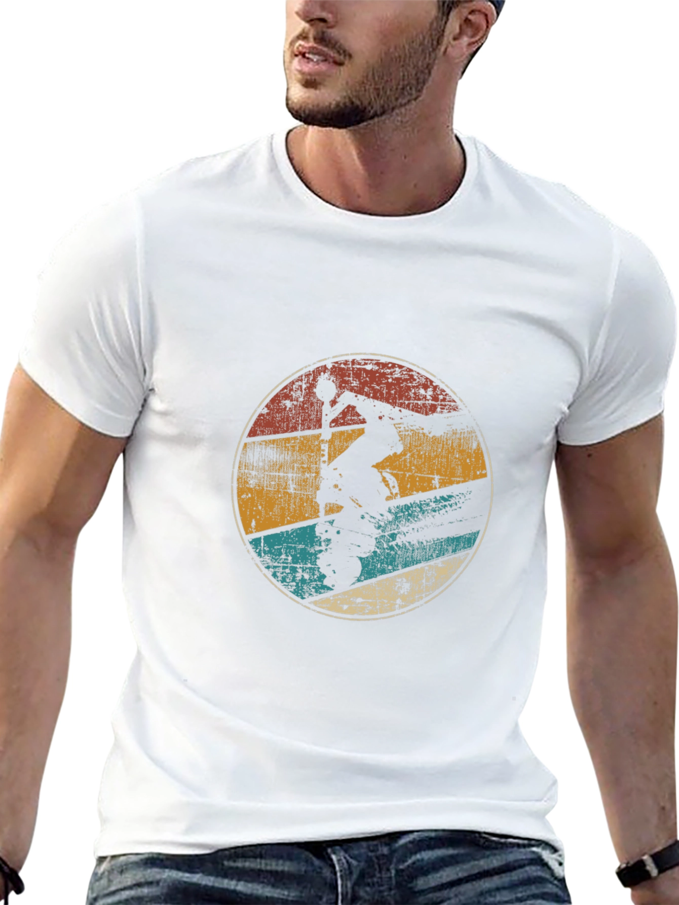 Retro Skateboarder Graphic T-Shirt