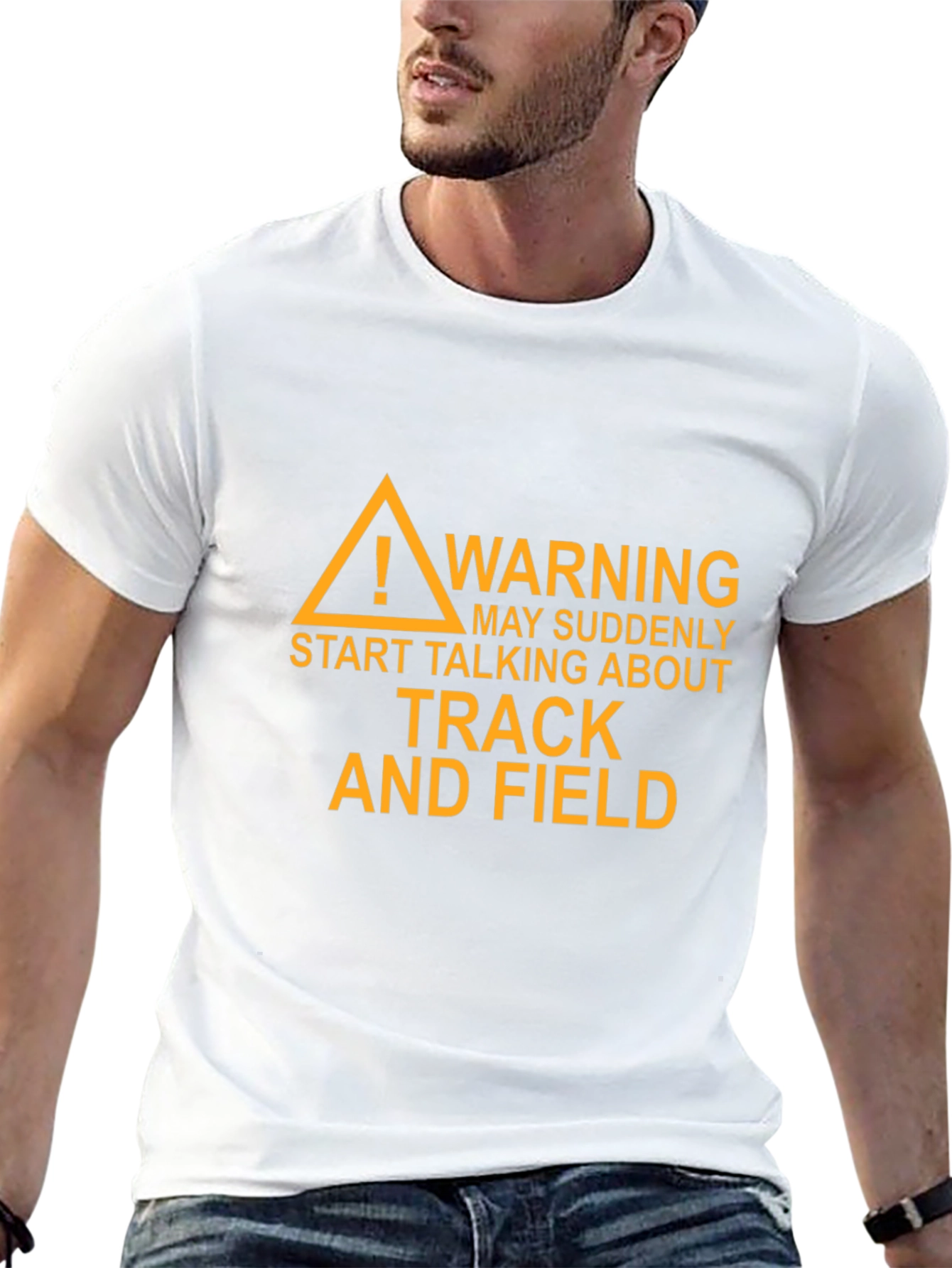 Track and Field Warning Graphic T-Shirt