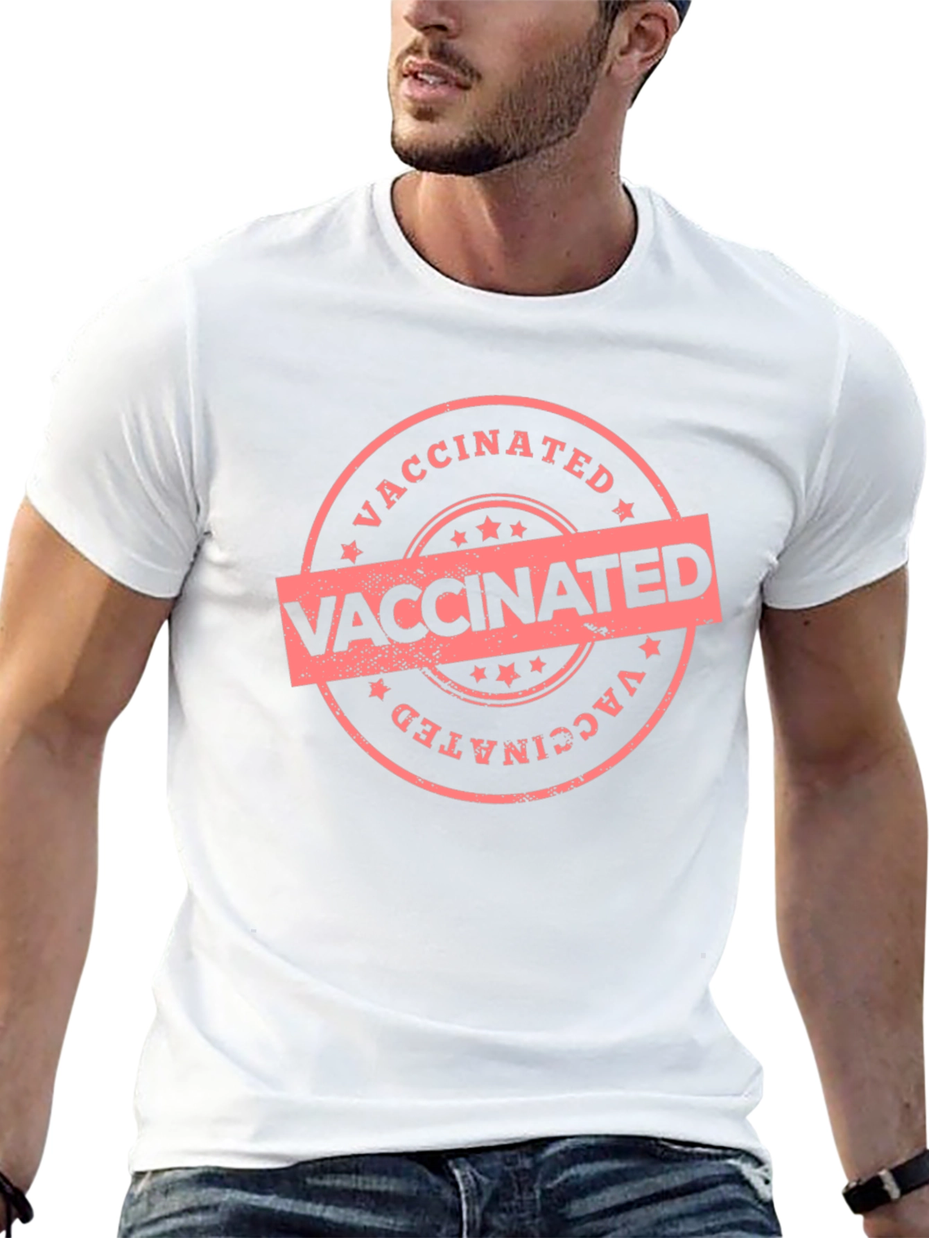 Vaccinated Stamp Graphic Tee - Black