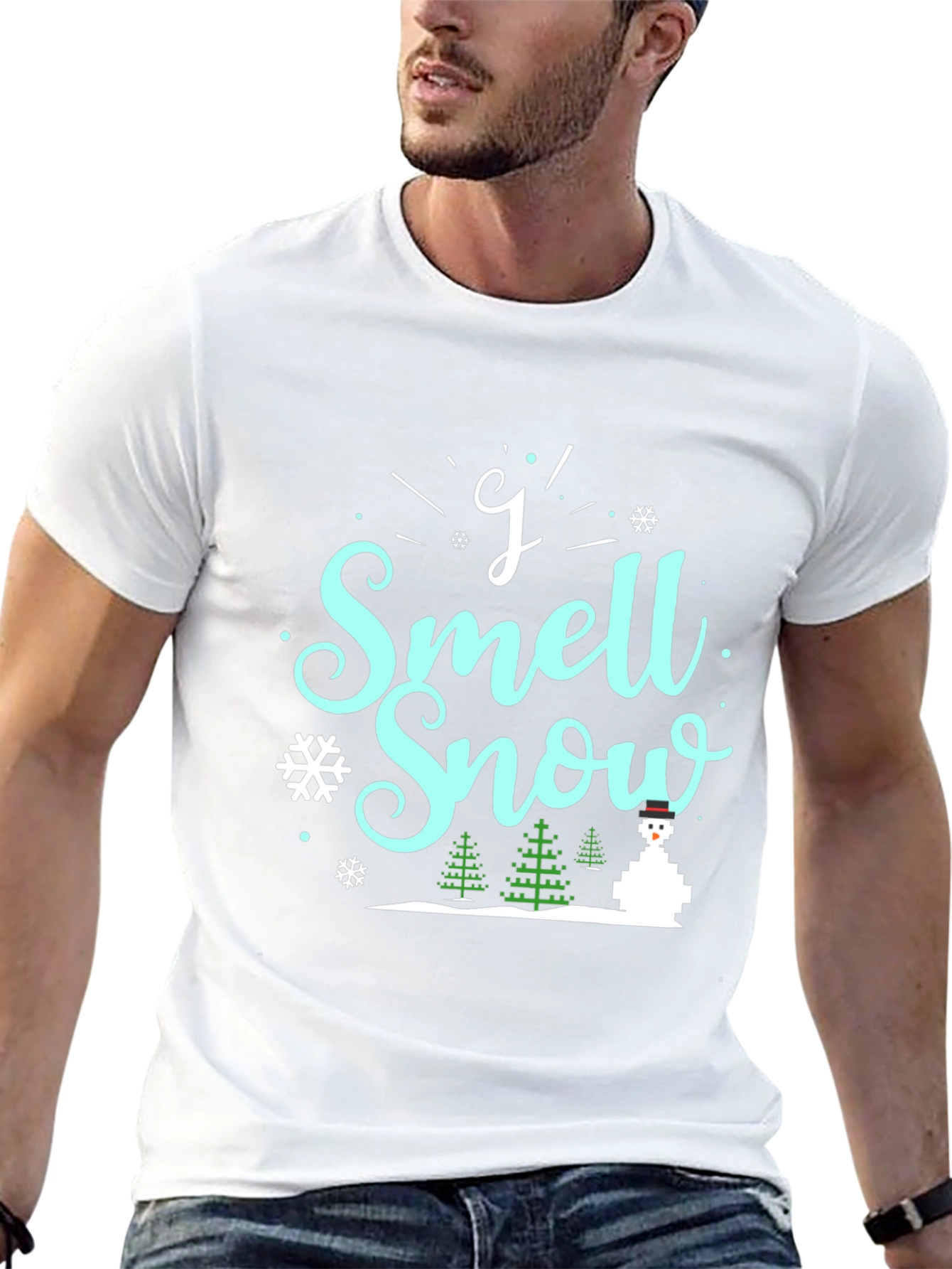I Smell Snow Black T-Shirt Winter Holiday Top