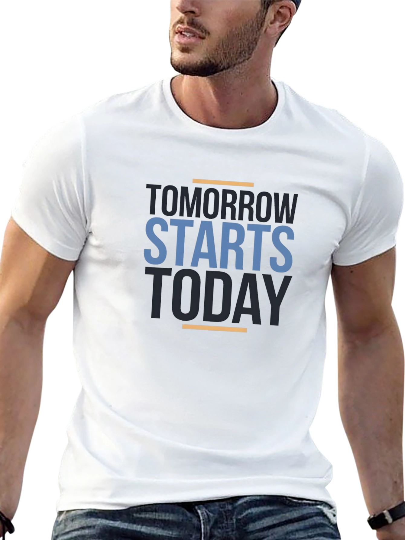 Motivational Tomorrow Starts Today Black T-Shirt
