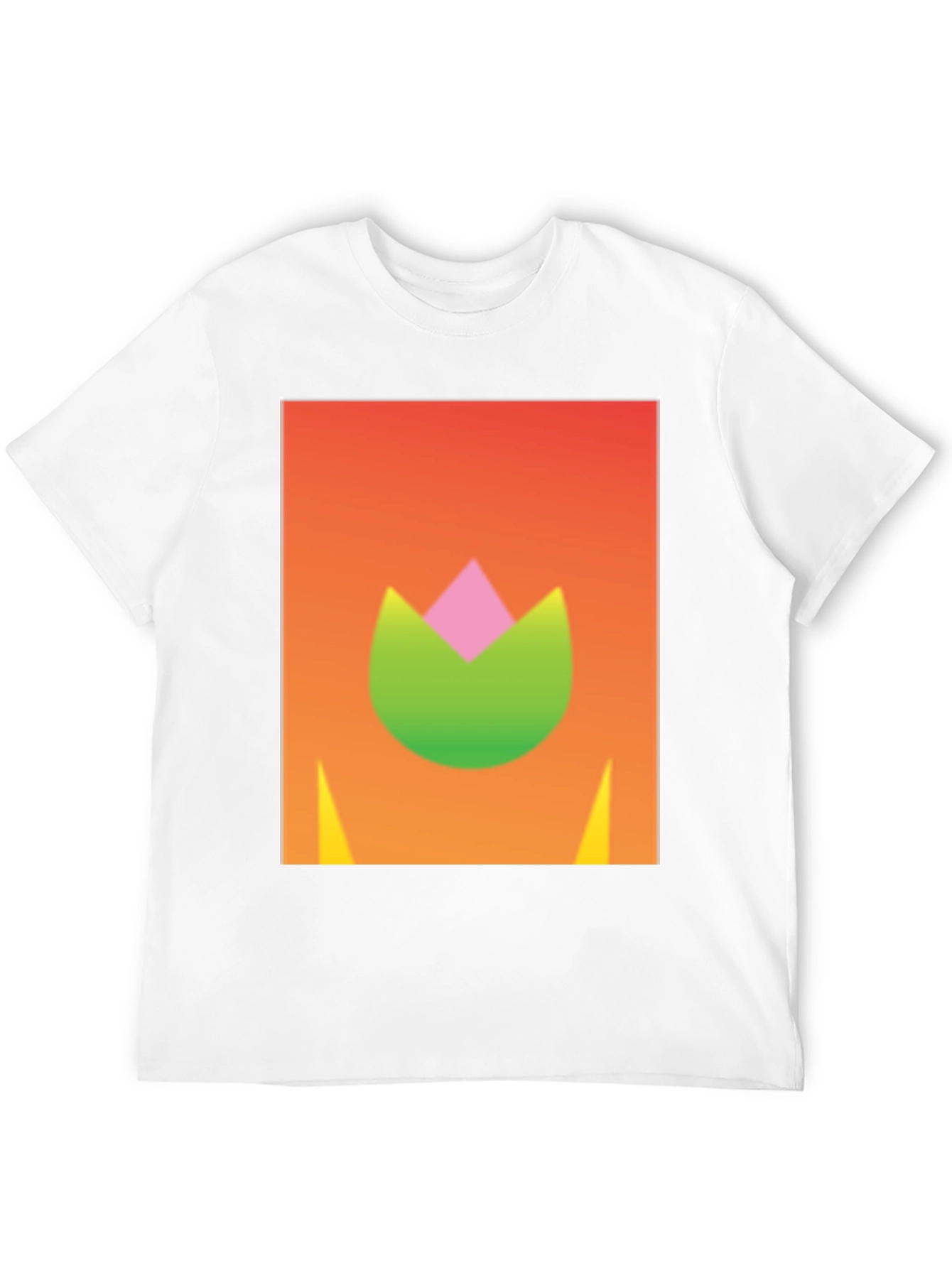 Modern Tulip Graphic Black T-Shirt