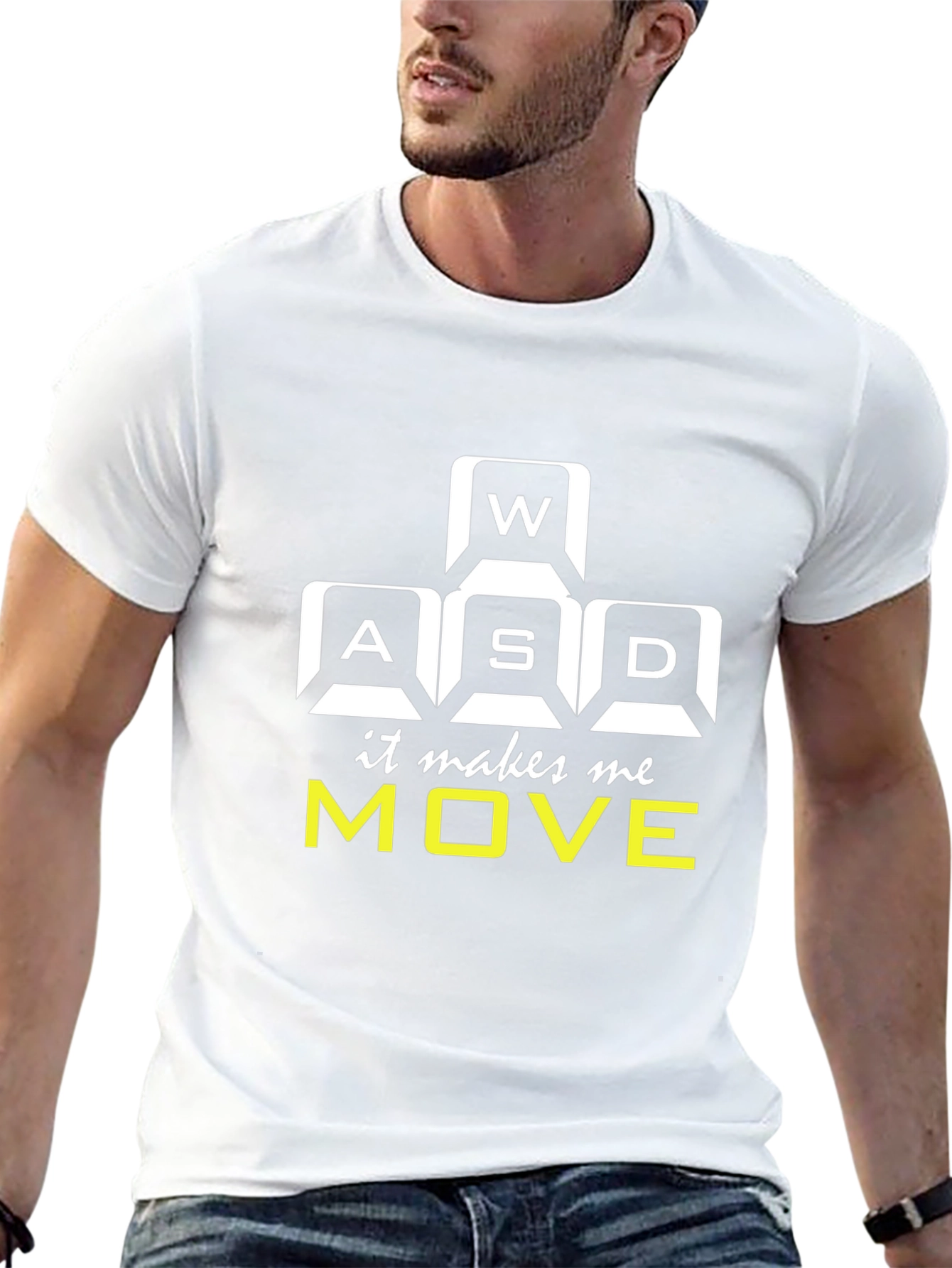 Gamer Black T-Shirt - WASD Keys Design
