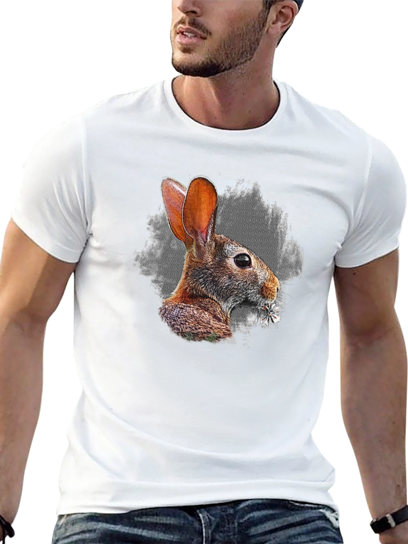 Rabbit Graphic Black T-Shirt