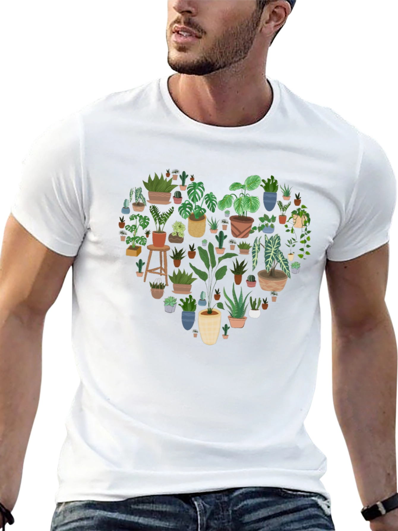 Plant Heart Graphic Tee - Botanical Lover Shirt