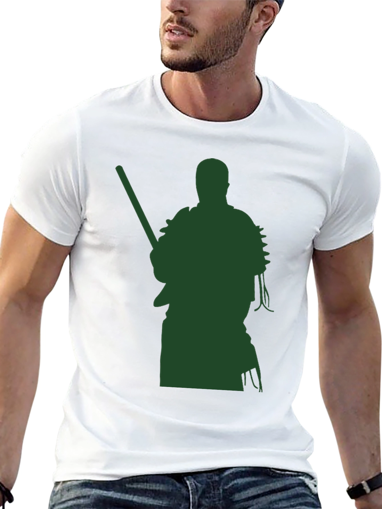 Warrior Graphic Tee - Black Cotton Blend