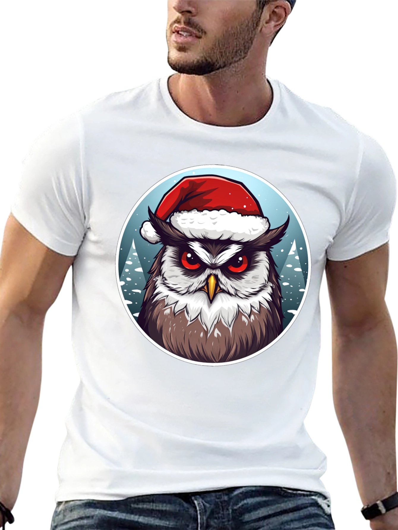 Christmas Owl T-Shirt - Holiday Festive Apparel