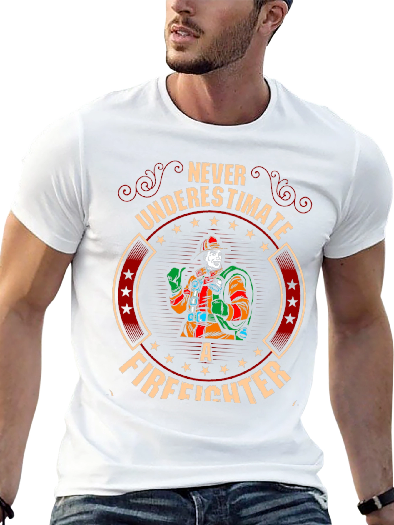 Firefighter Graphic T-Shirt - Never Underestimate