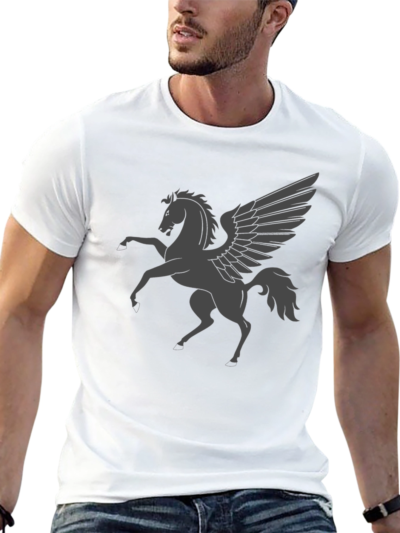 Black Pegasus Graphic T-Shirt