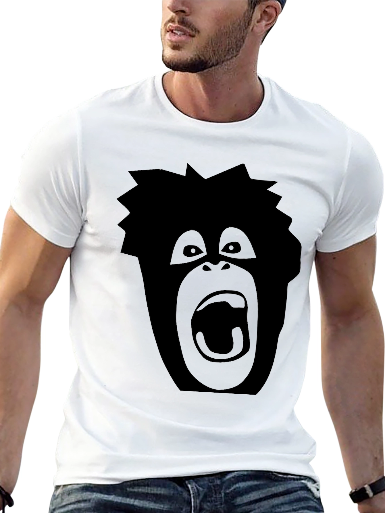 Screaming Ape Graphic Tee - Black Cotton T-Shirt