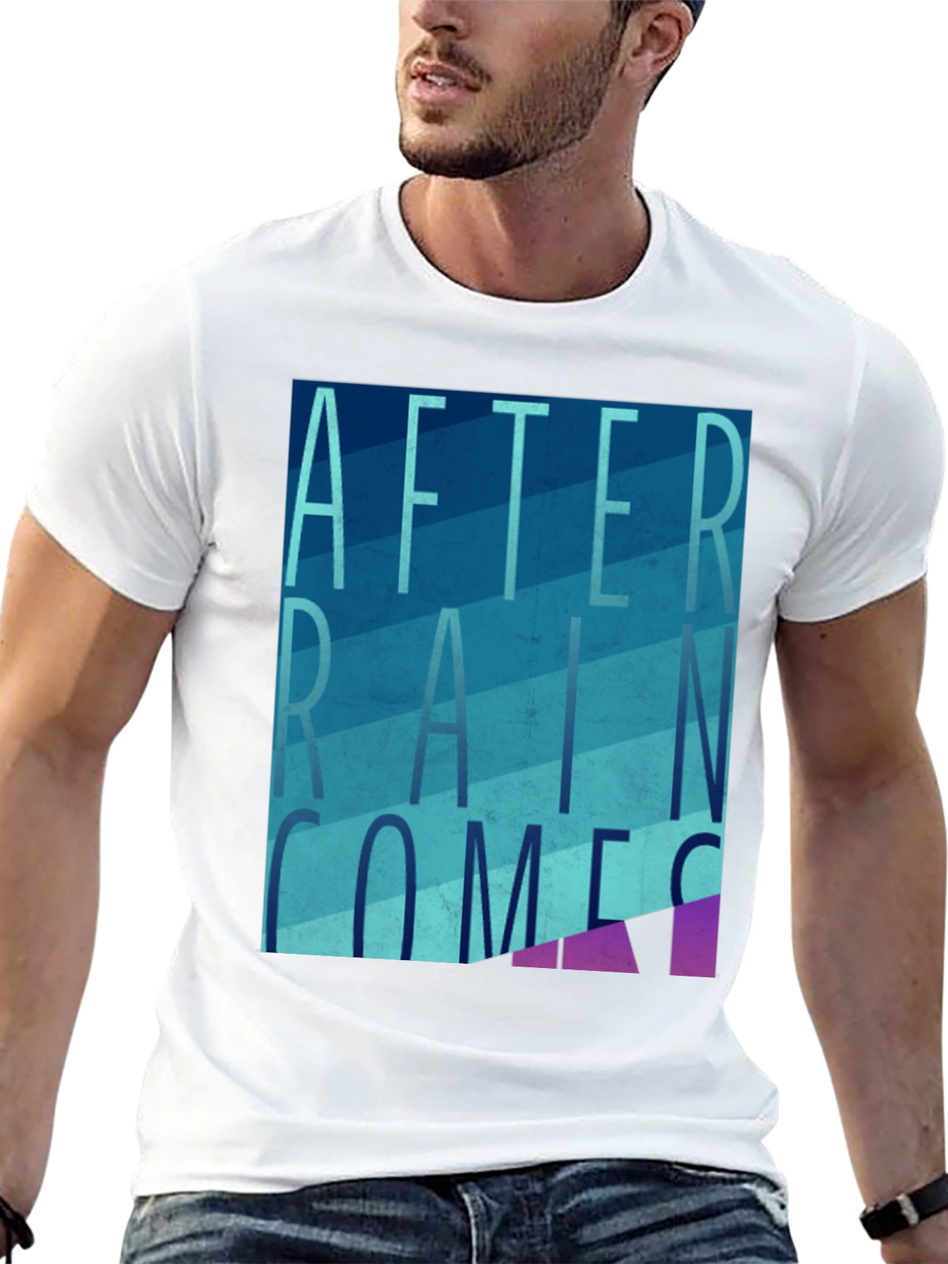 After Rain Comes T-Shirt Graphic Tee Mens Black Shirt