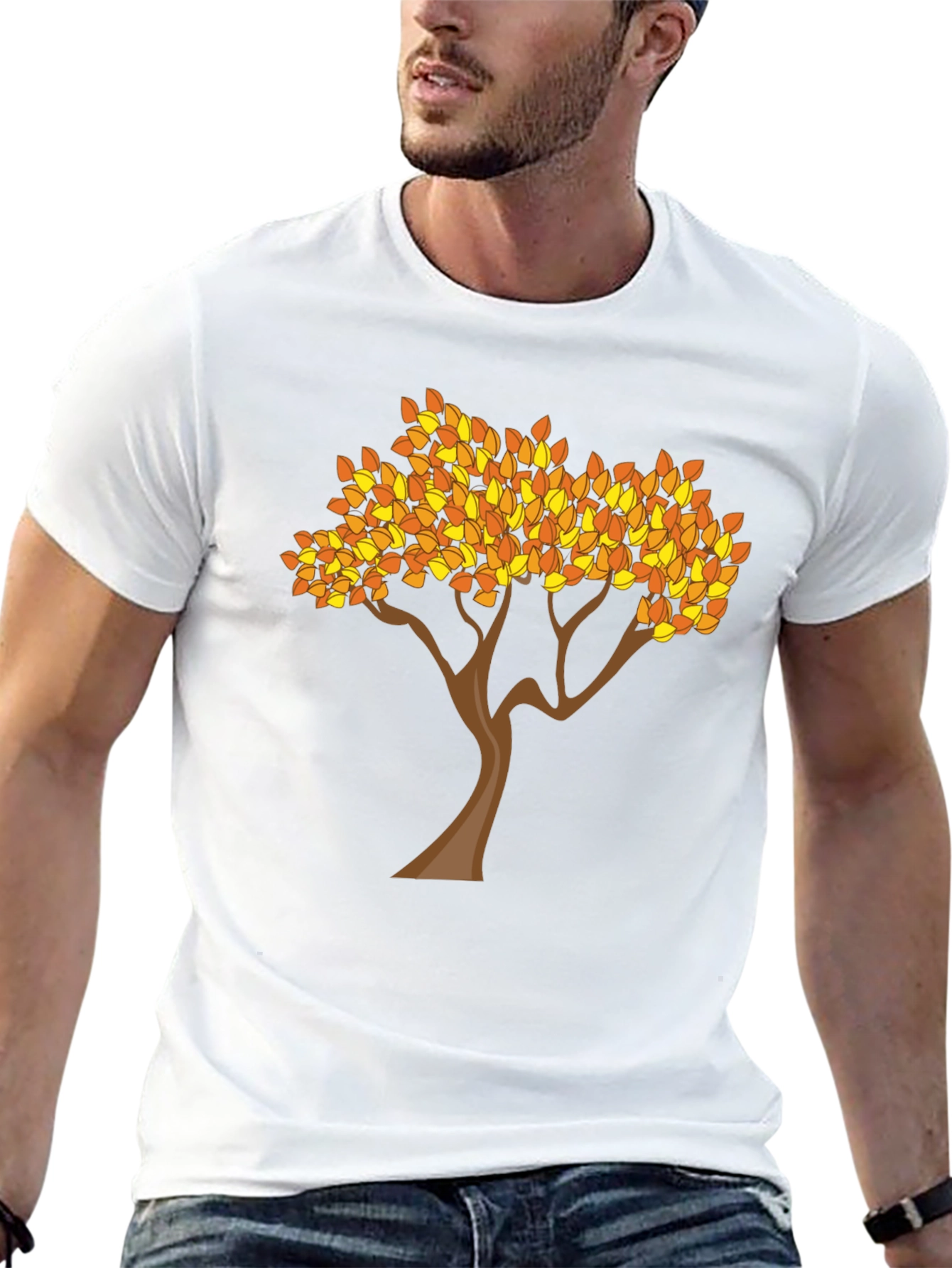 Fall Tree Graphic Tee - Stylish Black T-Shirt