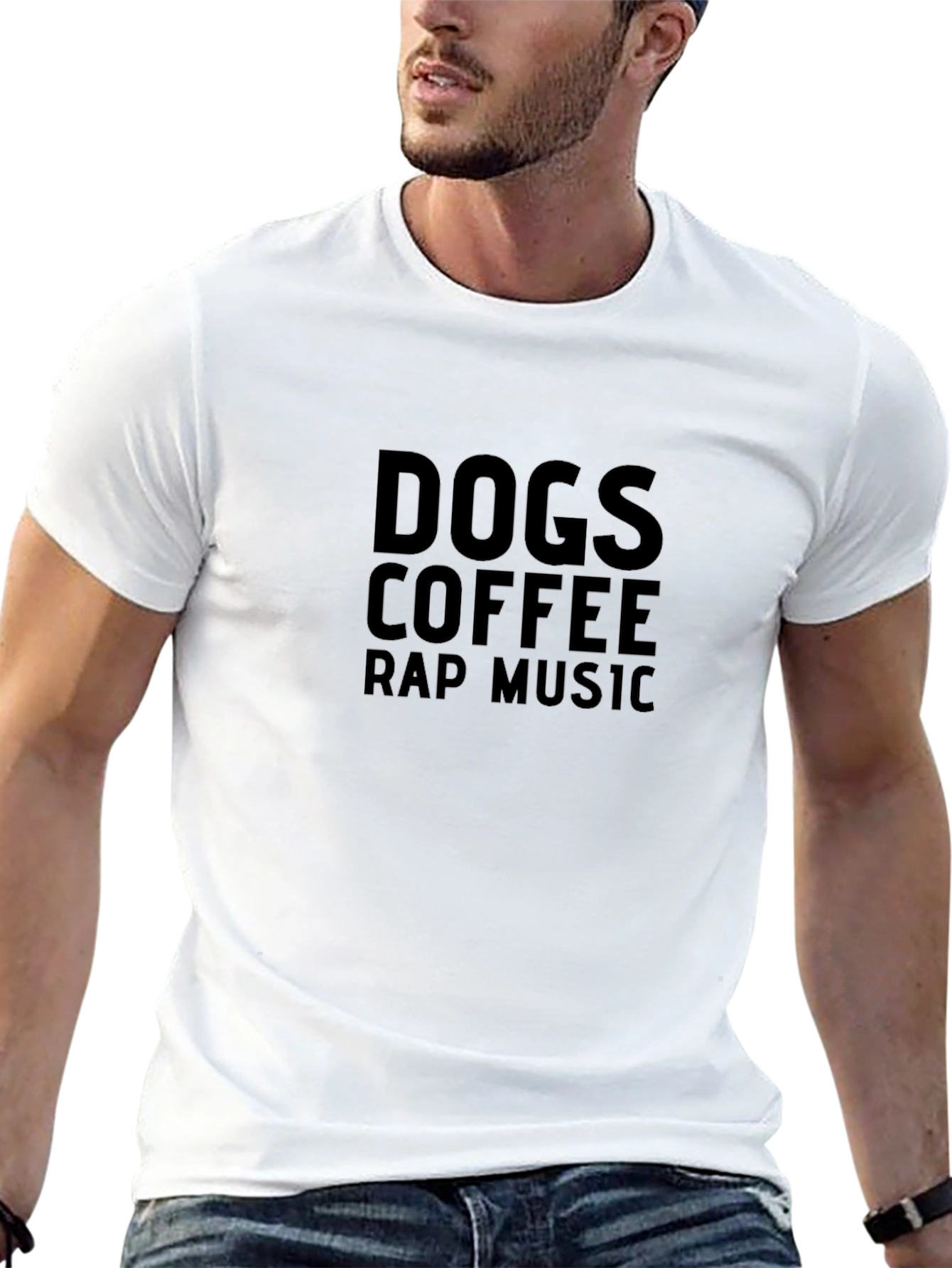 Dogs Coffee Rap Music Black T-Shirt