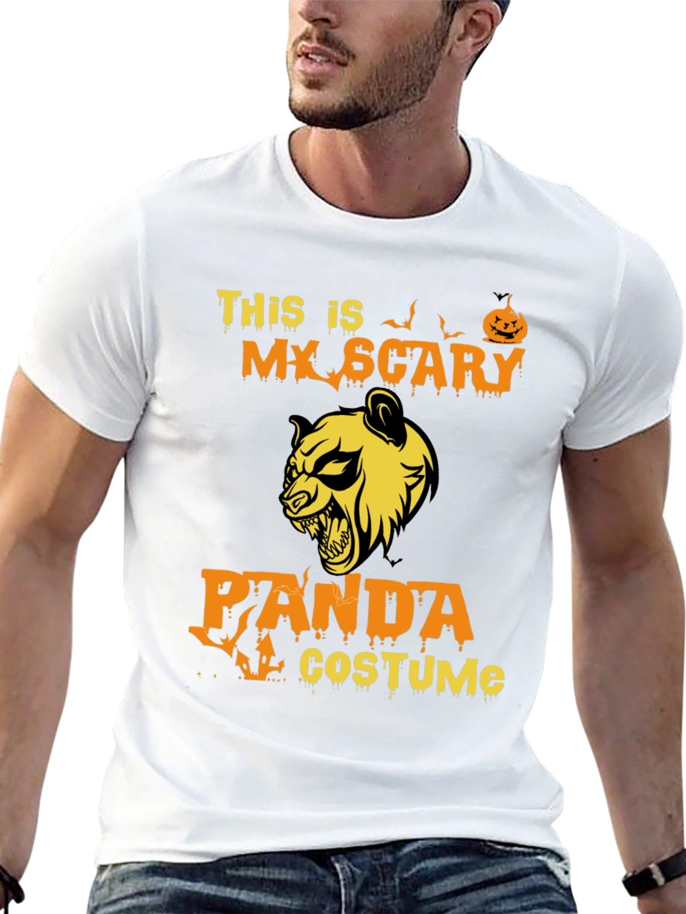 Scary Panda Halloween Costume Graphic Tee