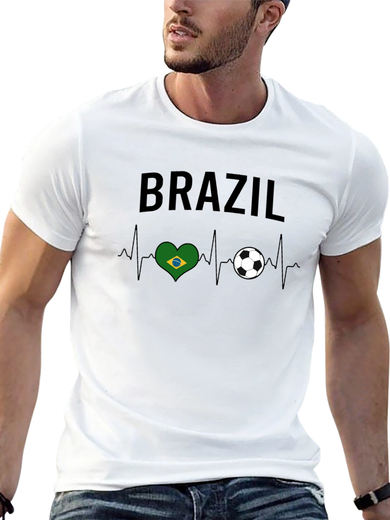 Brazil Soccer Heartbeat T-Shirt