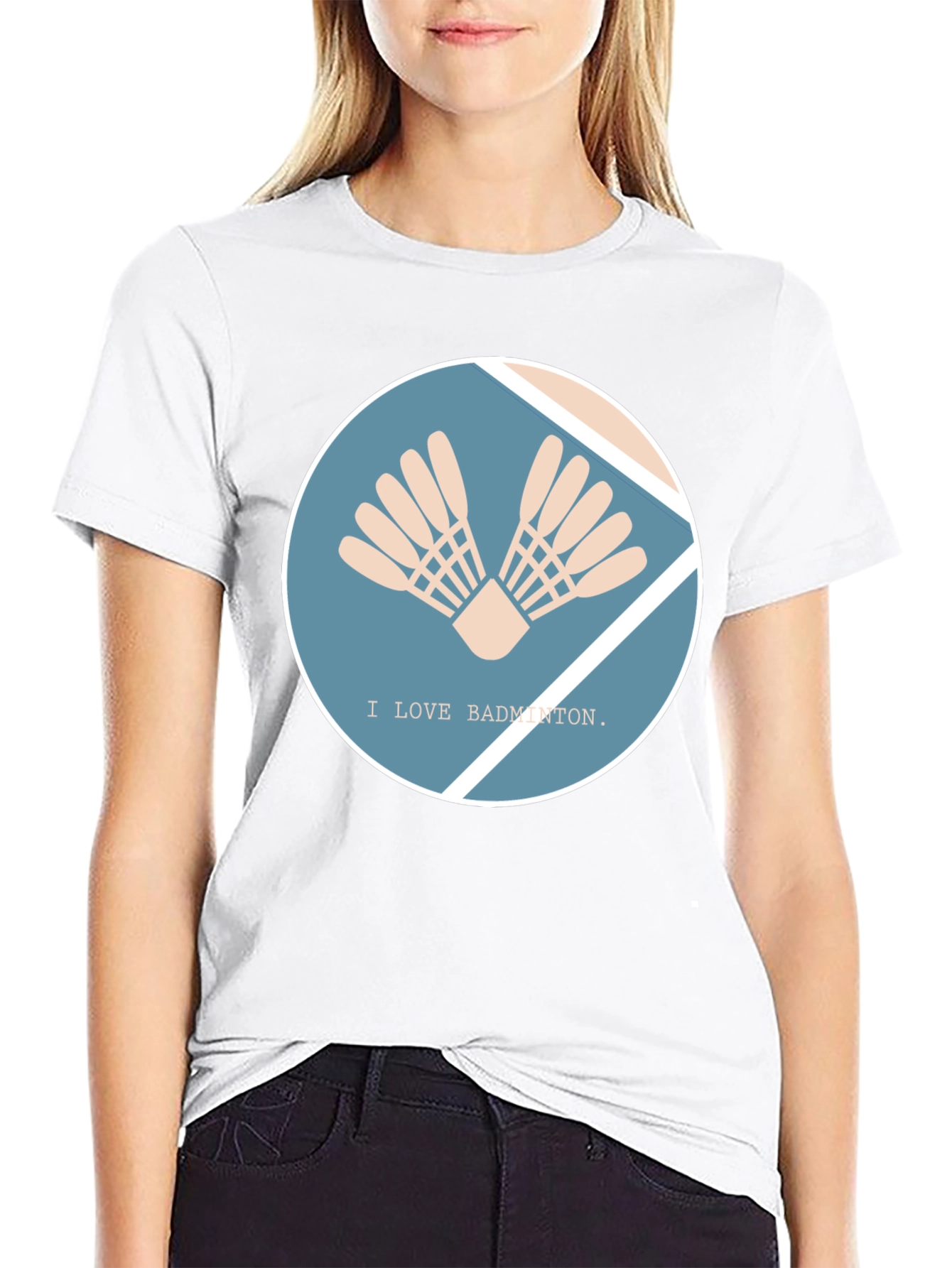 I Love Badminton Graphic Tee - Black