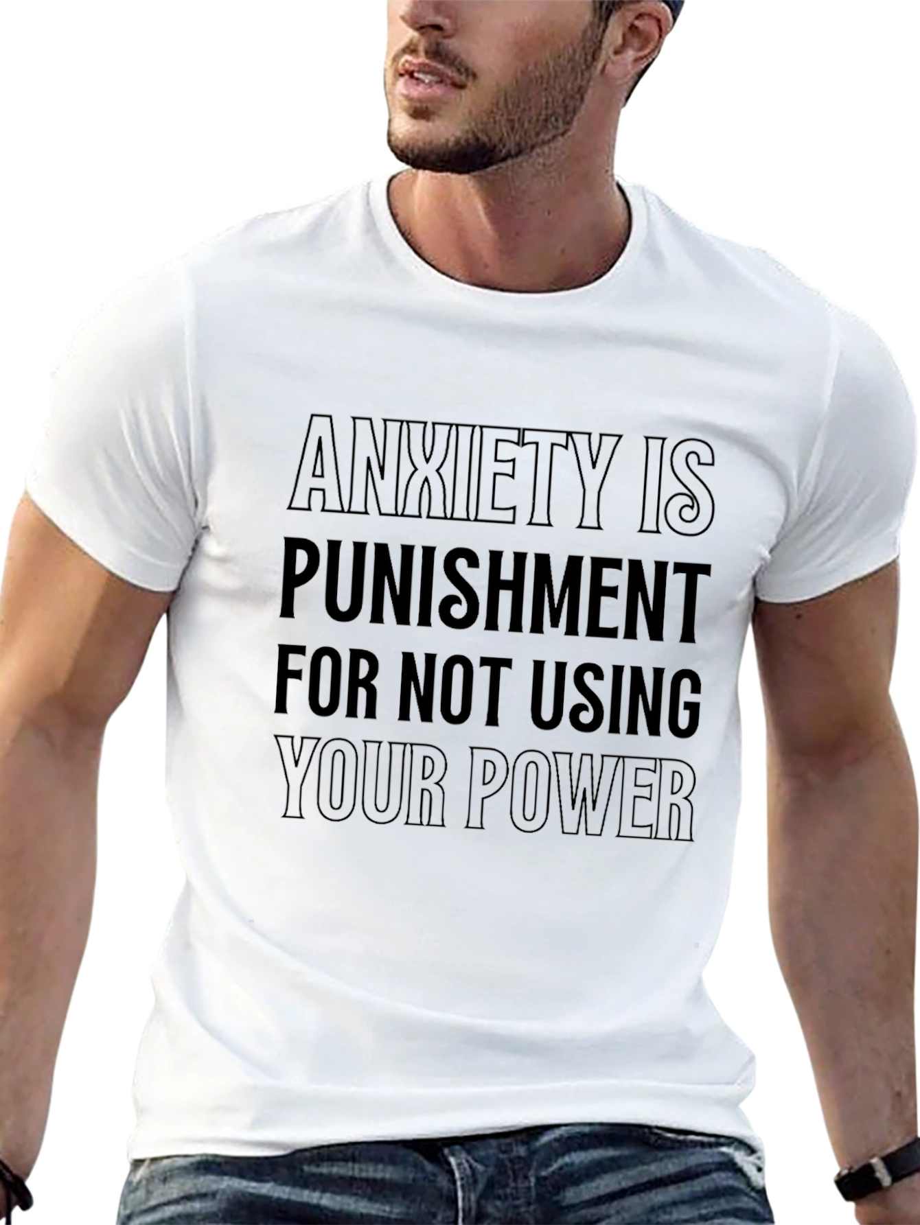 Anxiety Power Tee - Black Graphic T-Shirt