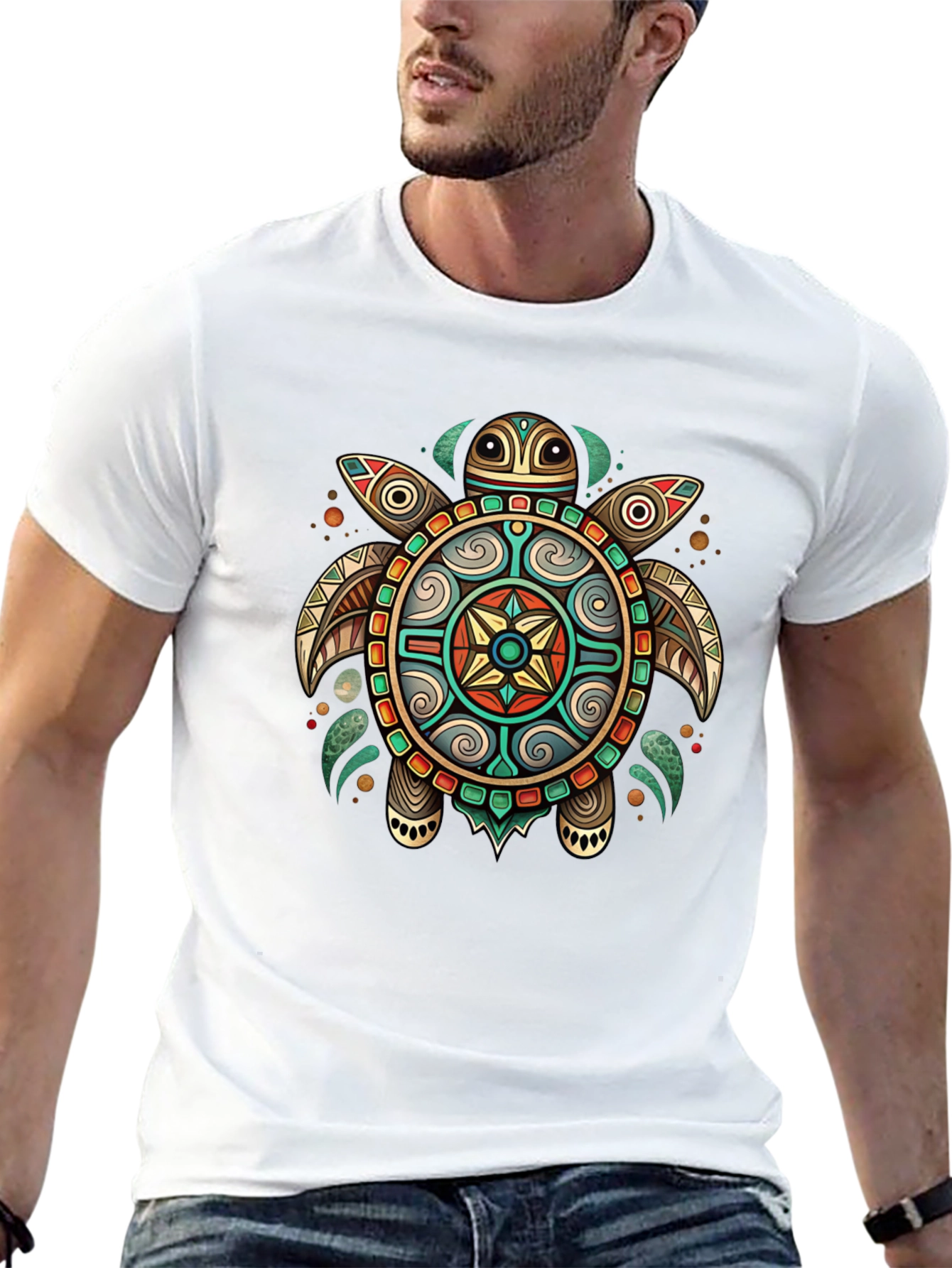 Tribal Turtle Graphic T-Shirt - Unique Design