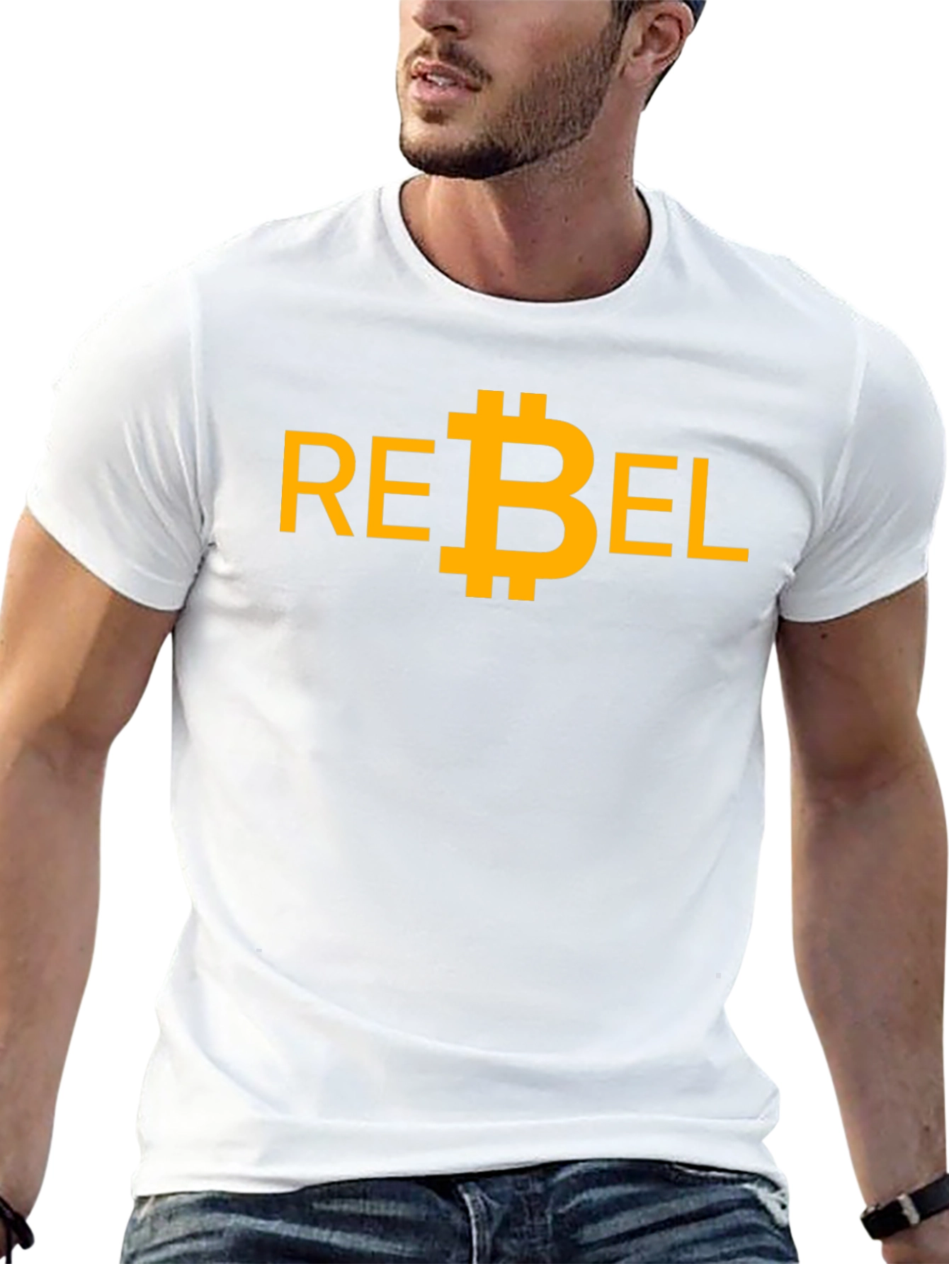Rebel Bitcoin Graphic Tee - Black Cotton T-Shirt