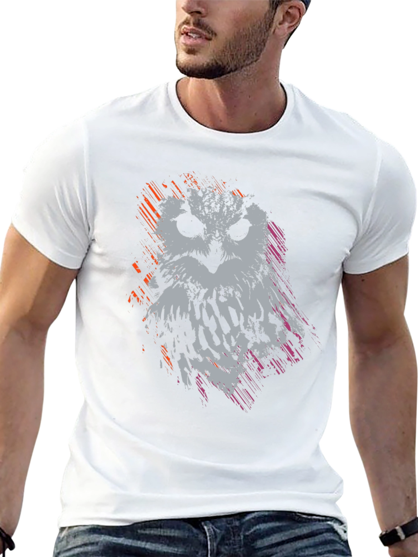 Abstract Owl Graphic T-Shirt