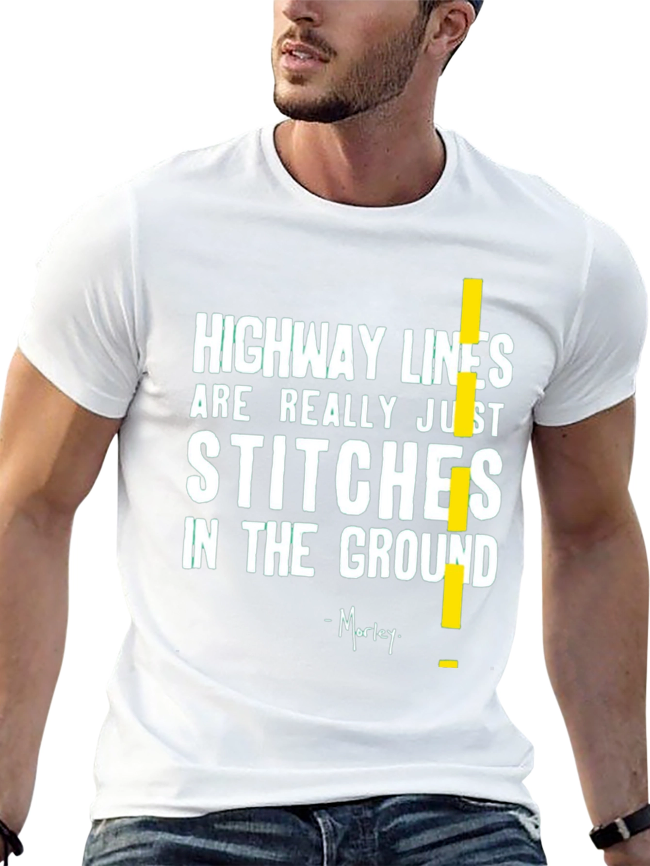 Highway Lines T-Shirt - Stitches in the Ground Tee