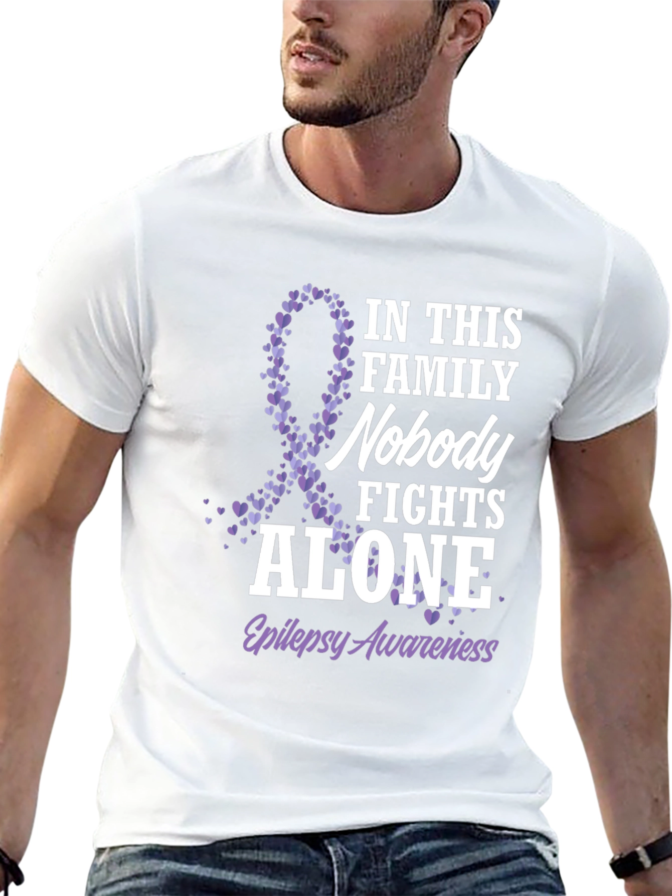 Epilepsy Awareness Nobody Fights Alone T-Shirt