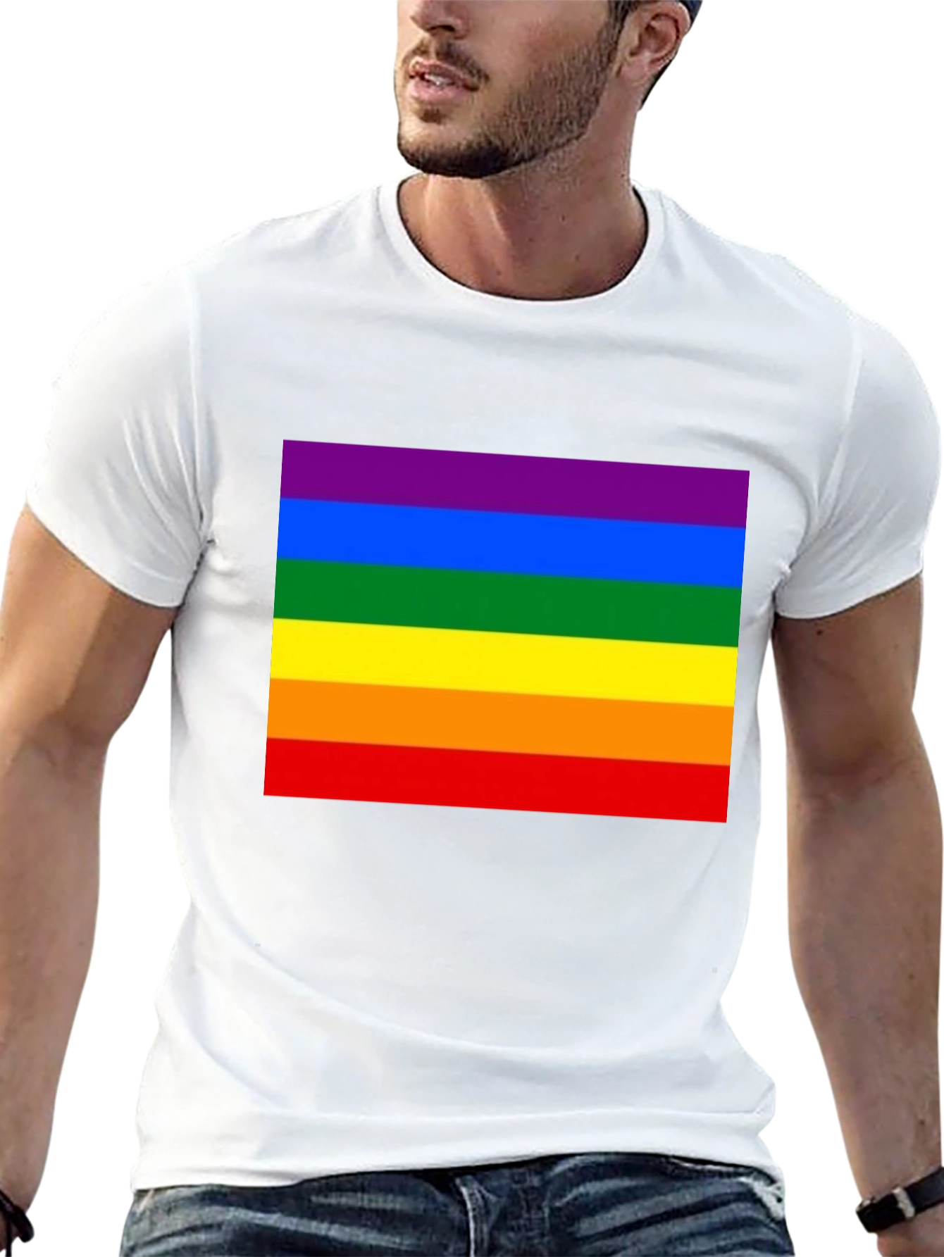 Rainbow Pride T-Shirt - Black Crew Neck Tee