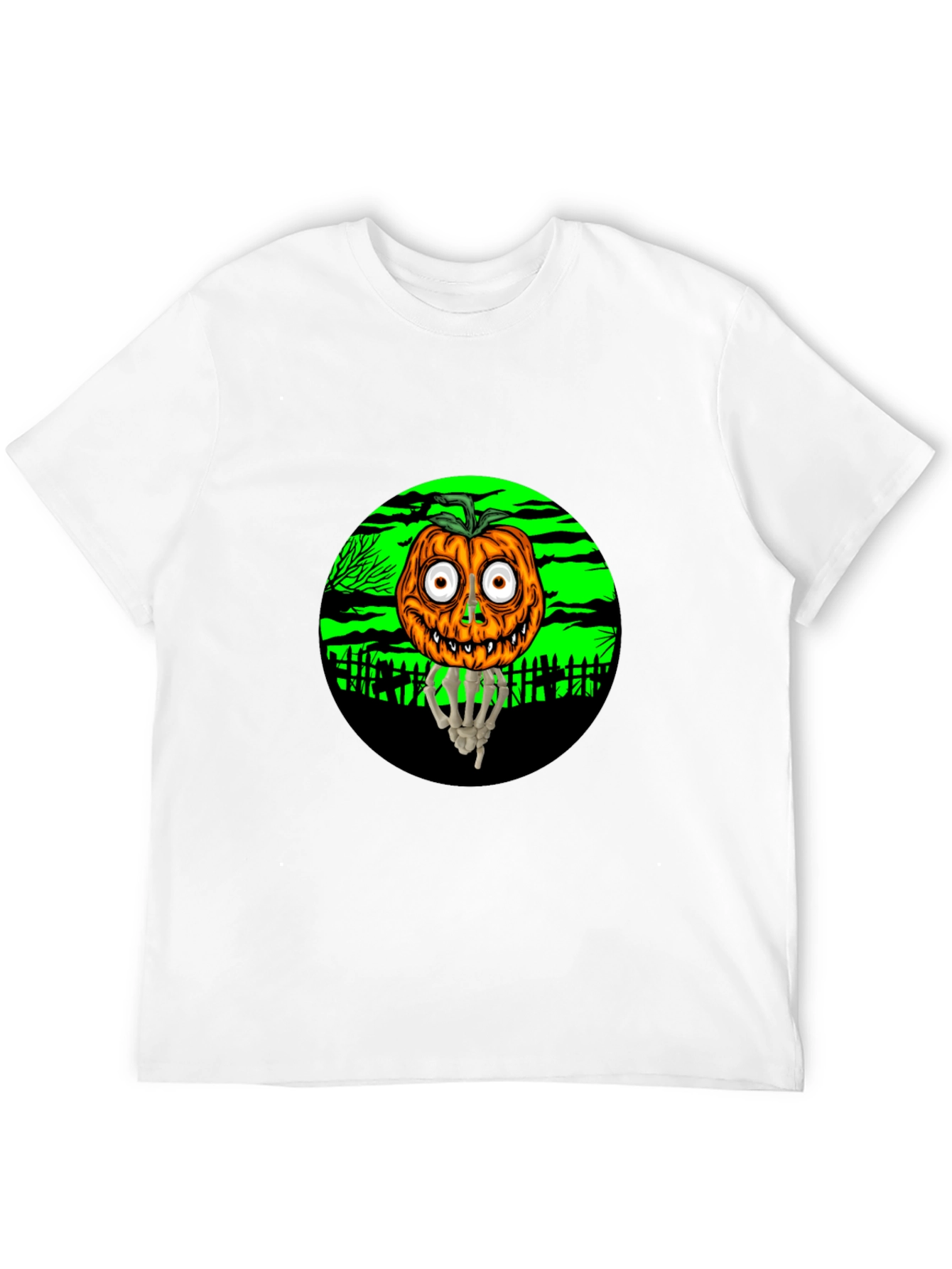 Halloween Pumpkin Skeleton Hand T-Shirt