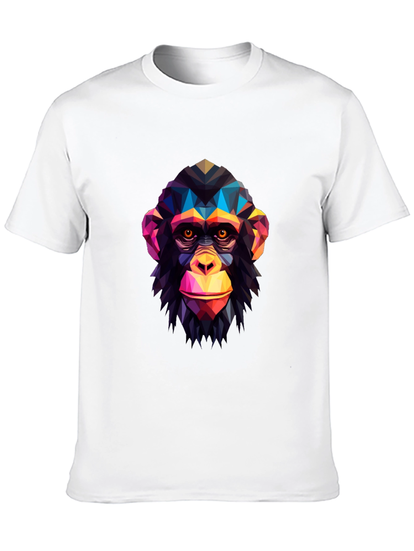 Geometric Monkey Graphic Tee - Modern Art Shirt