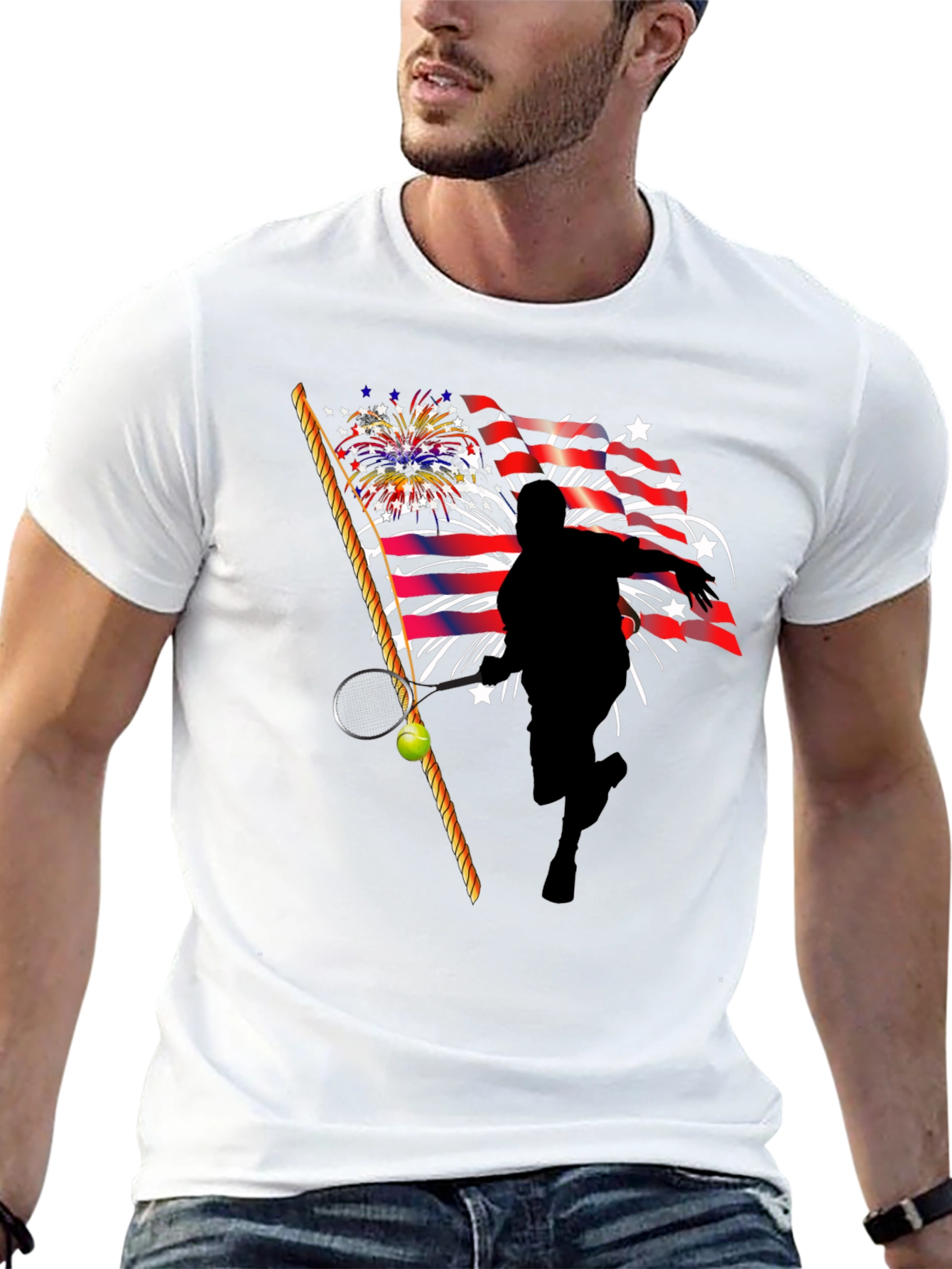 Patriotic Tennis Player T-Shirt