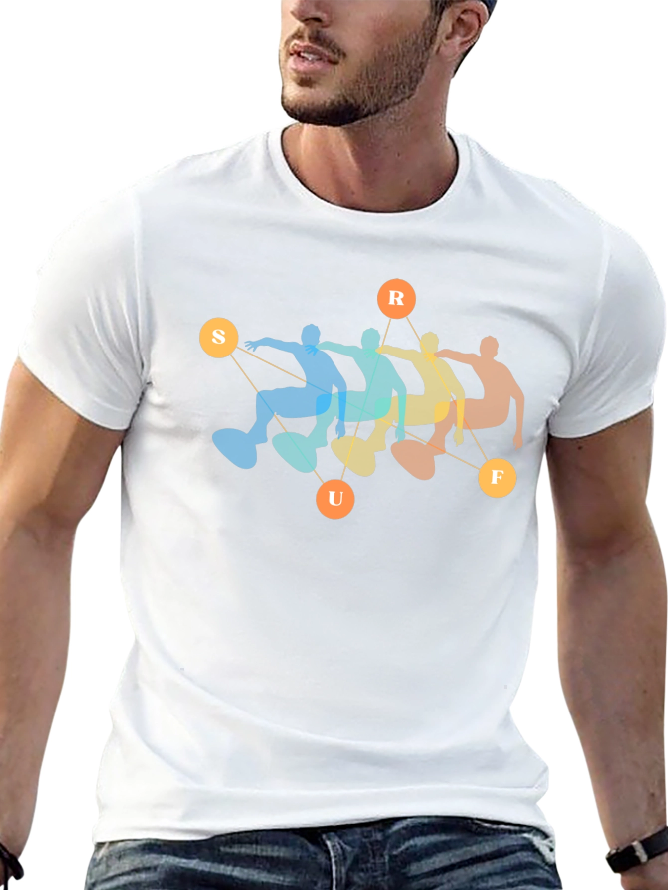 Retro Surf T-Shirt - Black Cotton Blend