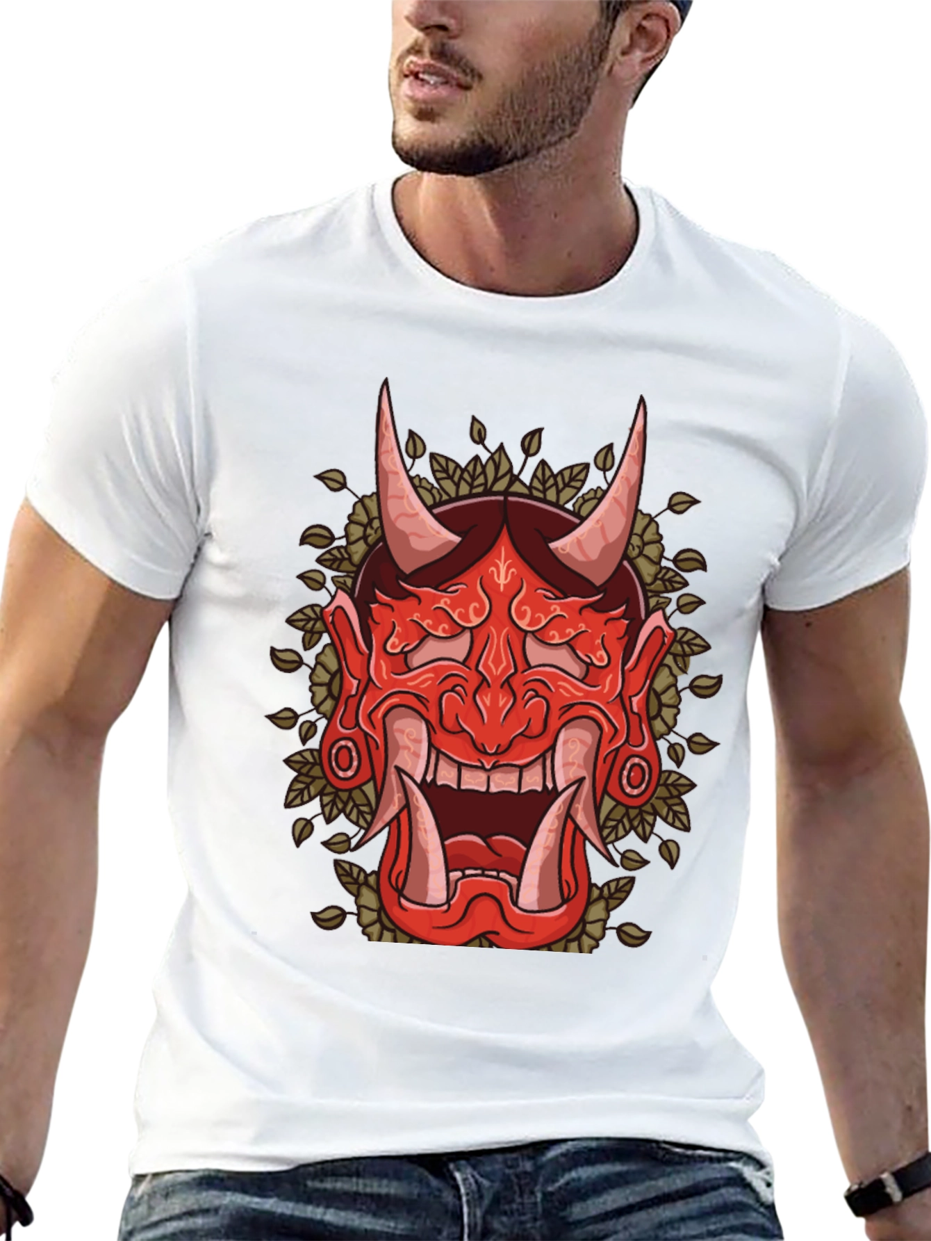Hannya Mask Graphic Tee - Japanese Demon Shirt