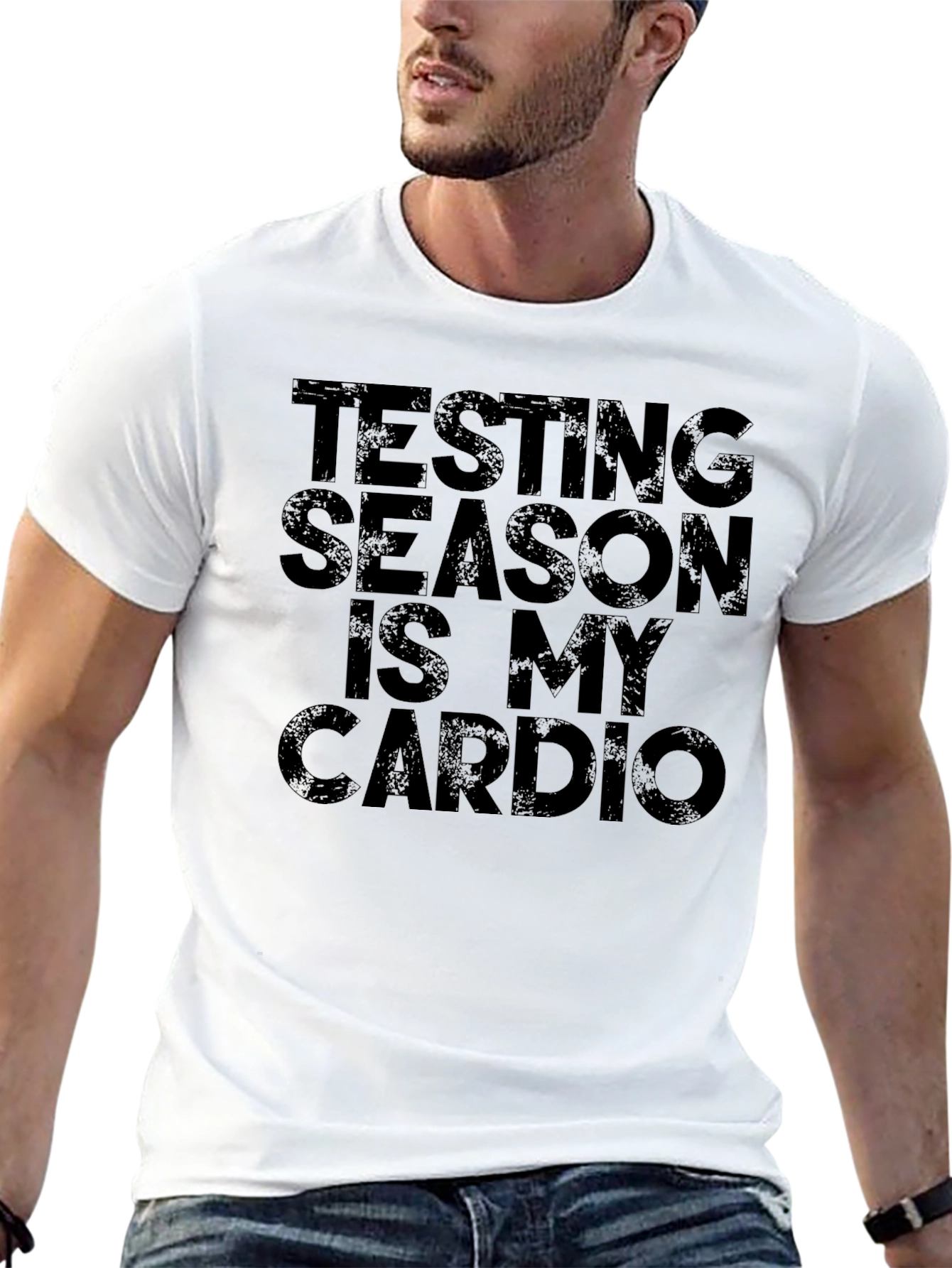 Testing Season Is My Cardio Black Graphic Tee