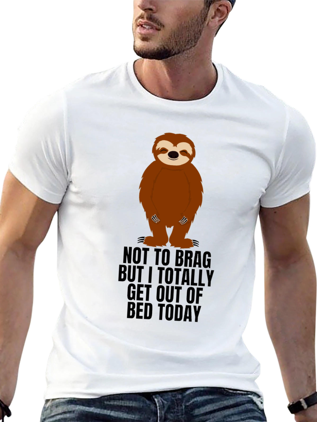 Sloth Get Out Of Bed Graphic Tee
