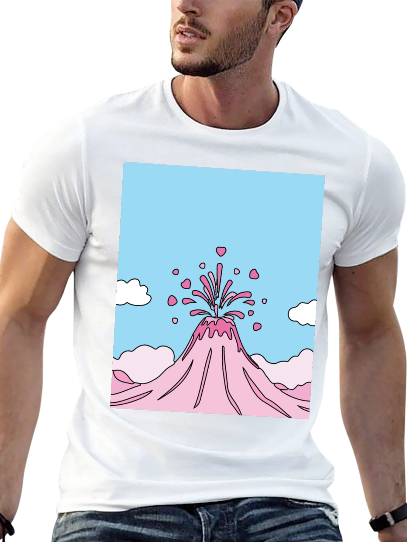 Volcano Hearts Graphic T-Shirt - Black Crew Neck