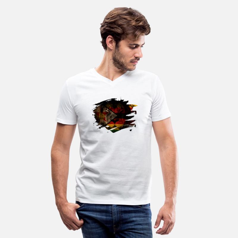 Zimbabwe Lion Flag Paint Splatter