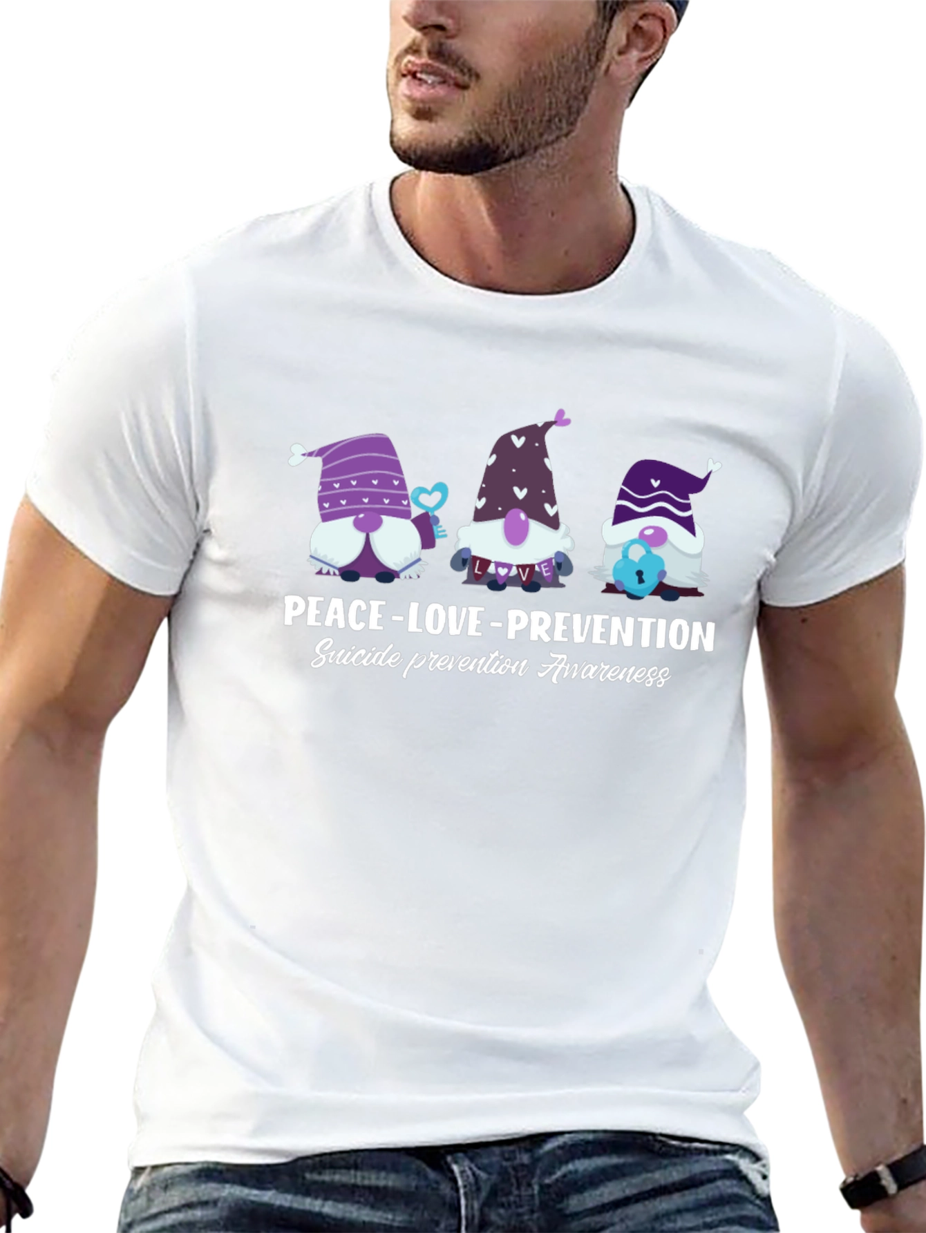 Peace Love Prevention Suicide Awareness Graphic Tee