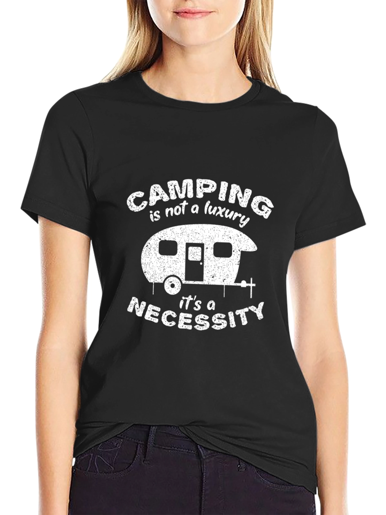 Camping is a Necessity Black T-Shirt