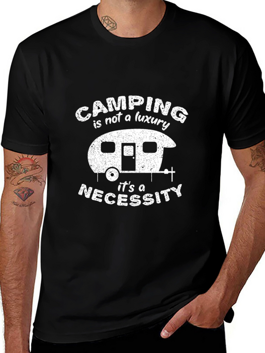 Camping is a Necessity Black T-Shirt