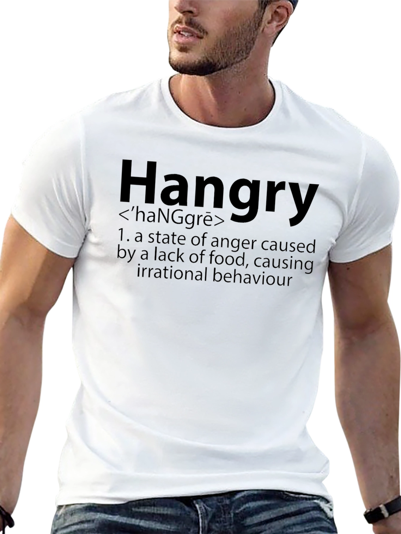 Hangry Definition Black T-Shirt - Funny Foodie Tee