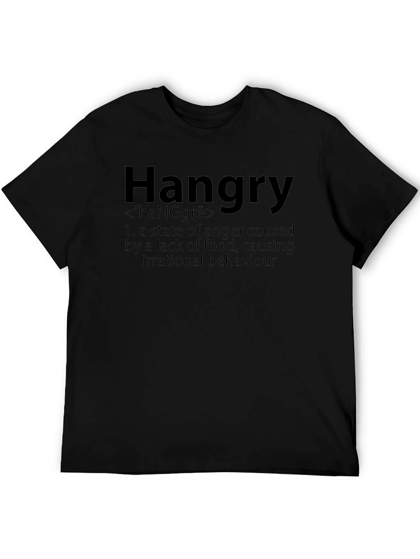 Hangry Definition Black T-Shirt - Funny Foodie Tee